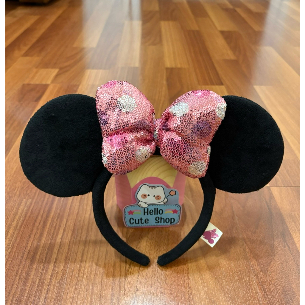 พร้อมส่งที่คาดผมดิสนีย์💯 Disney Toyok Resort ที่คาดผมมินนี่เมาส์ ประดับเลื่อมลายจุดสีชมพูจากดิสนีย์ 