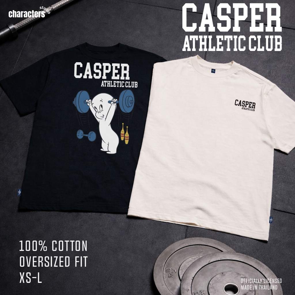 Universal Studio เสื้อผู้ชายโอเวอร์ไซส์ แคสเปอร์(Casper) สายฟิต ผ้าCotton 100% สินค้าลิขสิทธิ์แท้ Ch