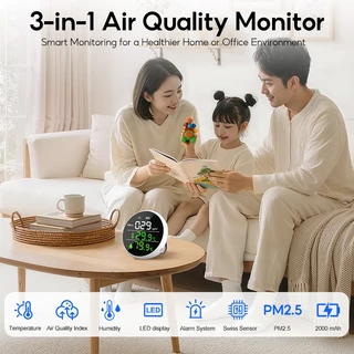 MeeGoo PM2.5 Detector เครื่องวัดฝุ่น หน้าจอแสดงผล HD พร้อมอุณหภูมิและความชื้น ความแม่นยําสูง PM2.5