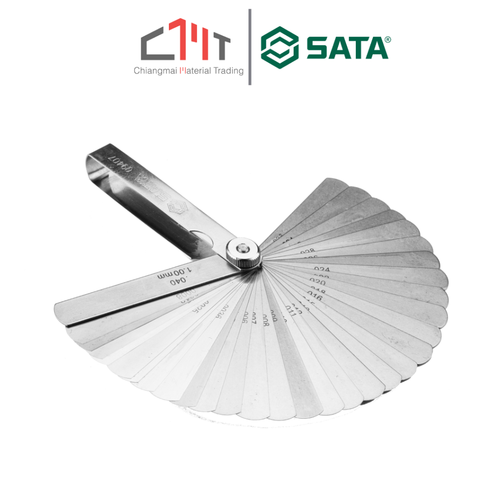 SATA  ฟิลเลอร์เกจ 32 ชิ้น 0.02-1 mm. No.09407 (32Pc. Feeler Gauges Set 0.02-1.00MM, Metric&S.A.E.)