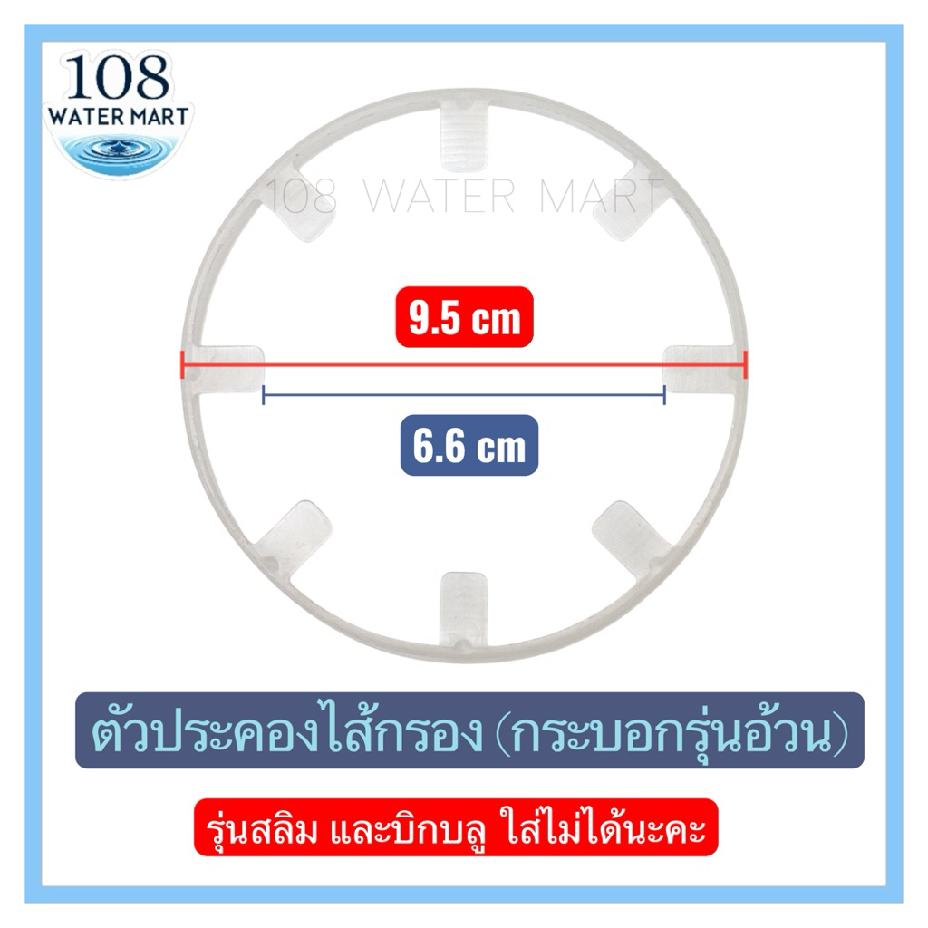 ตัวประคองไส้กรอง แหวนประคองไส้กรอง ขนาดเส้นผ่าศูนย์กลาง 9.5 ซม สำหรับเฮ้าส์ซิ่ง 10“ 20” แบบปกติรุ่นอ้วน สลิมใส่ไม่ได้