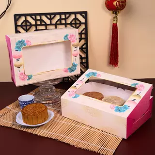 Boxjourney กล่องทรงแบน สีขาว/คราฟท์/พิมพ์ลาย 15x22x6.2 ซ.ม. (20 ชิ้น/แพ็ค) กล่องจัดเบรค กล่องใส่ขนม