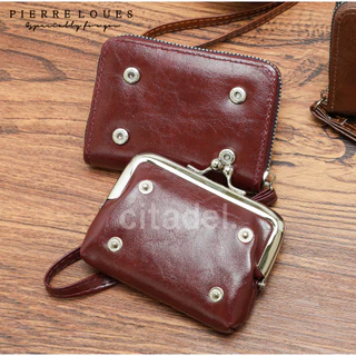 CITADEL กระเป๋าสตางค์ ใบสั้น ผู้หญิง หนังPU พร้อมสาย ดีไซน์แบบล๊อค กระเป๋าใส่เหรียญ ใส่บัตร พร้อมส่งในไทย Z-030
