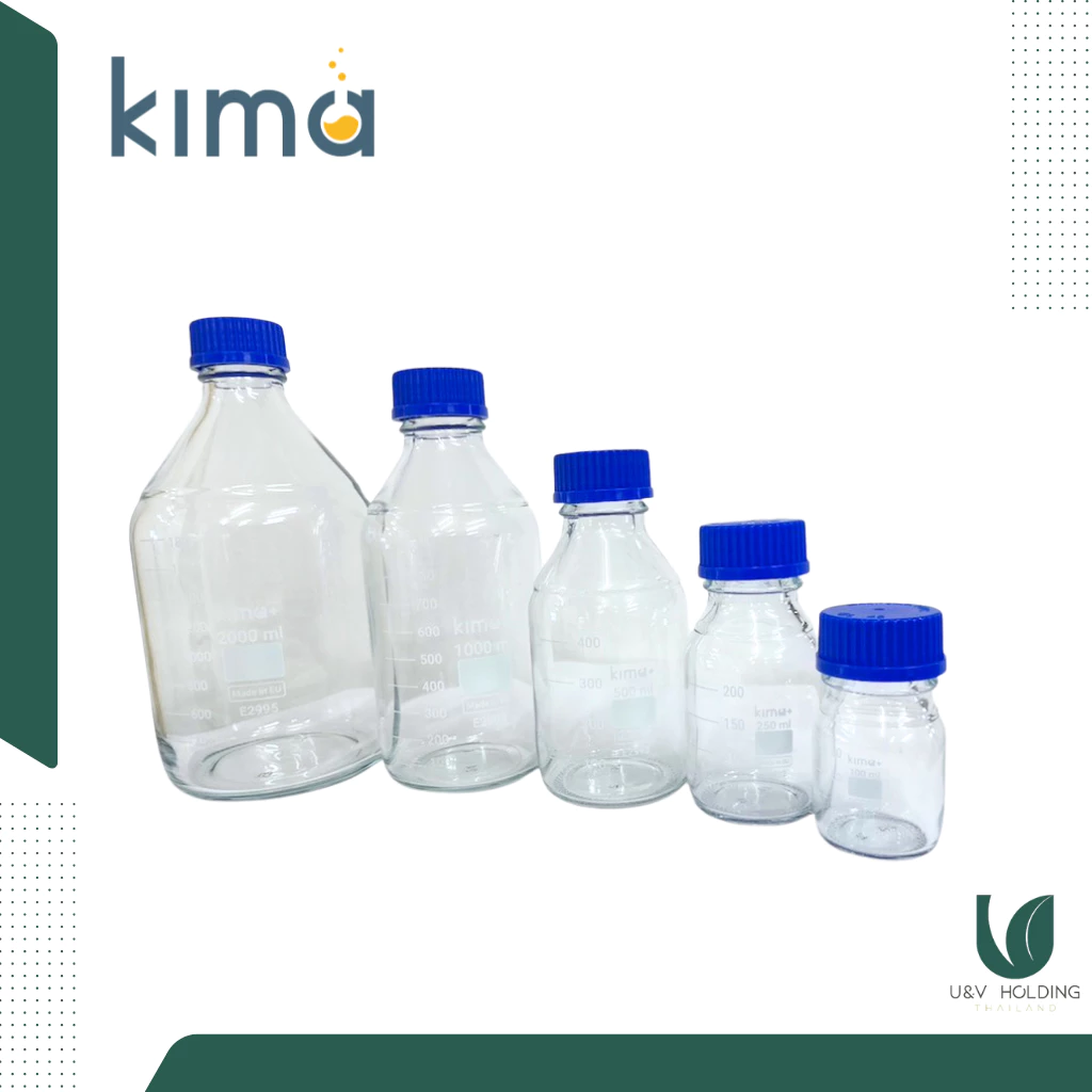 Media Bottle GL45 ขวดแก้ว Duran ทนความร้อนสูง ฝาเกลียว PP Kima+ Made in Germany แบรนด์ KIMA