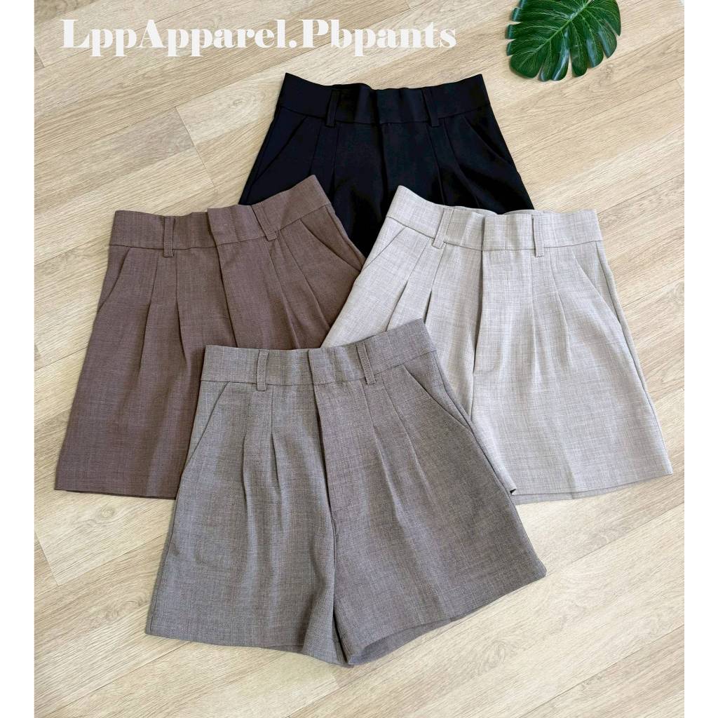 Pbpants กางเกงขาสั้นทรงเบสิค เนื้อผ้าสโนว์ ✨