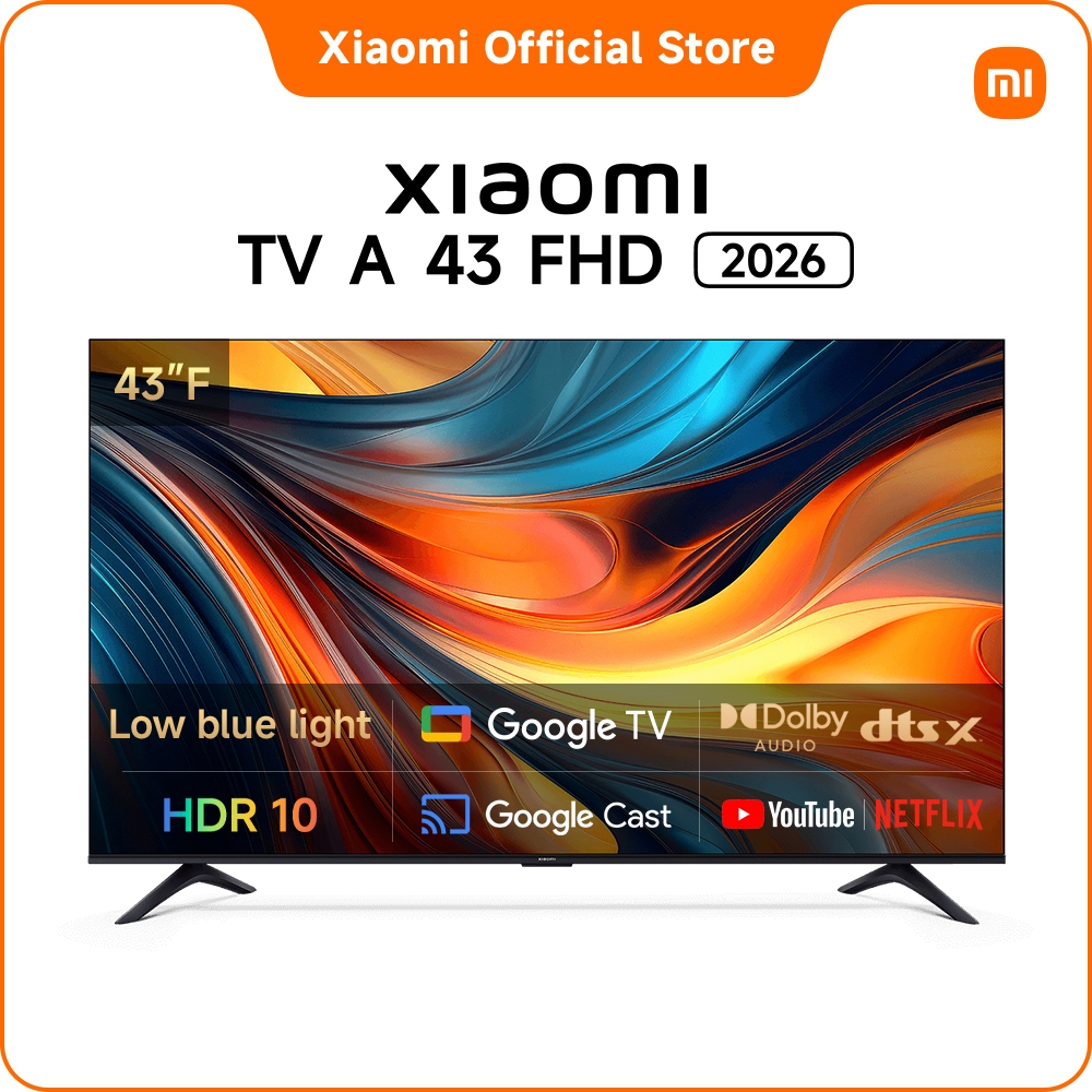 2026 Xiaomi ทีวี 43 นิ้ว Full HD Google TV สมาร์ท ทีวี ลำโพงคู่ขนาด2×10W ประกัน 1 ปี Dolby Audio™,DT