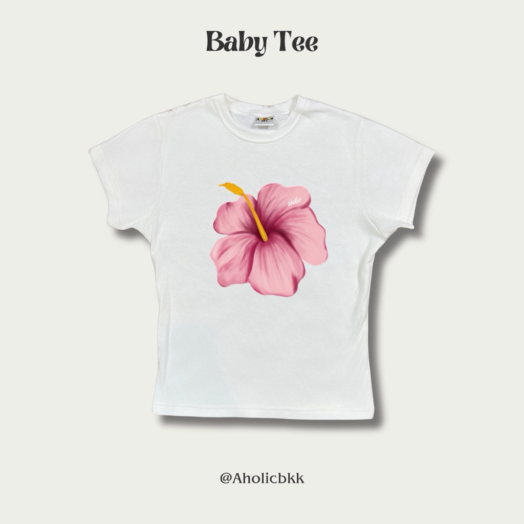 AHOLICBKK | เสื้อทรง BABY TEE SHOE FLOWER - VER.3