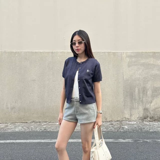 Peche Hazel Knit Top เสื้อไหมพรมแขนสั้น