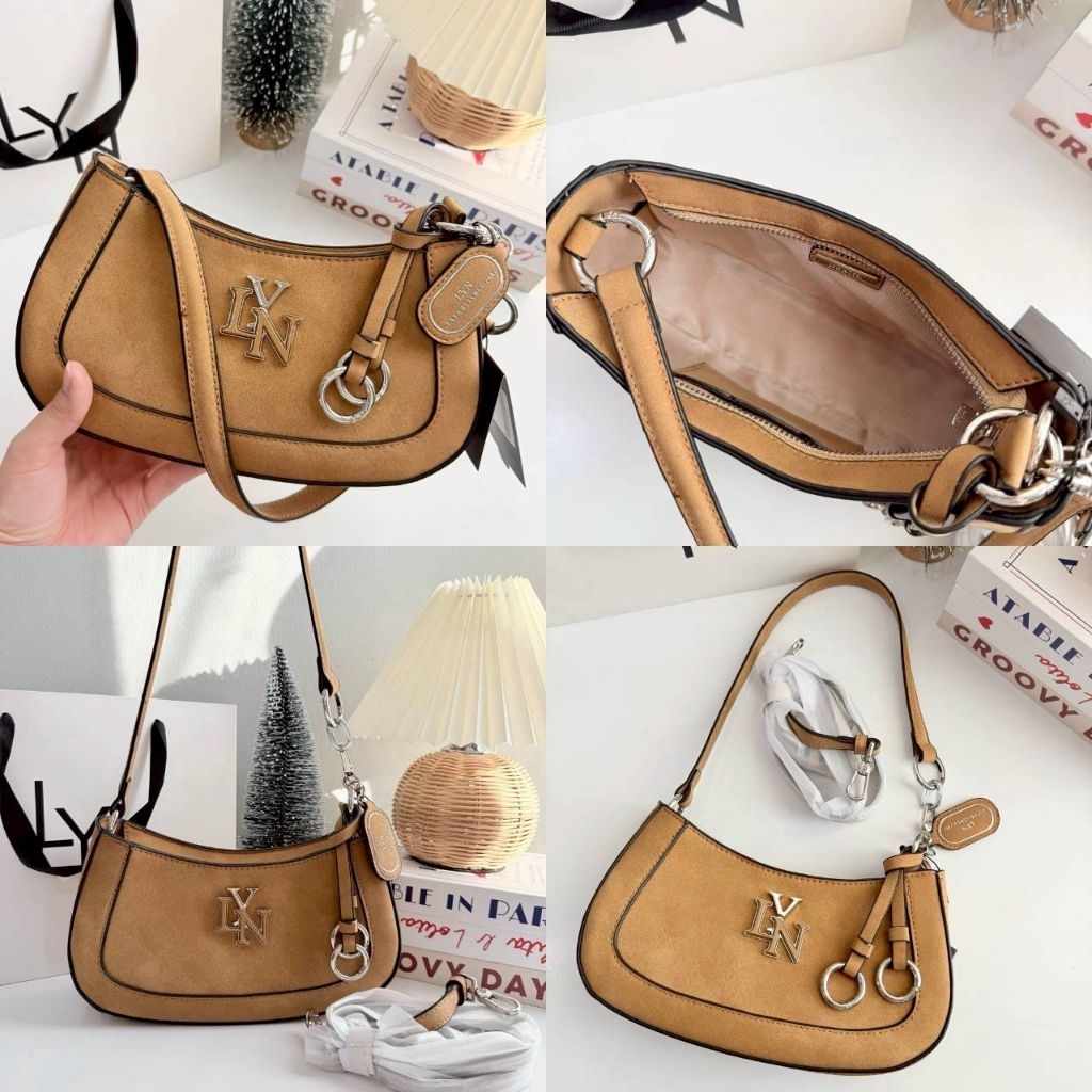 🌈พร้อมส่ง 𝐋𝐘𝐍 New Gastonia Rita Suede กระเป๋าทรงพอช-สะพายข้าง​ สาย​ 2 เส้น​ - รูปที่ 7