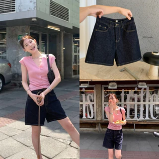 📍พร้อมส่ง📍8748 กางเกงยีนขาสั้น เนื้อผ้าดี ทรงสวย TAG:WG.WE 🇰🇷