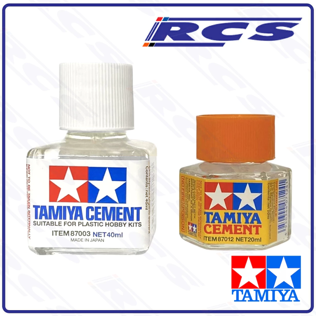 TAMIYA CEMENT ชนิดมีเนื้อเรซิ่นผสมสำหรับการทำโมเดลพลาสติก 87003 ฝาขาว 40มล. / 87012 ฝาส้ม 20มล.