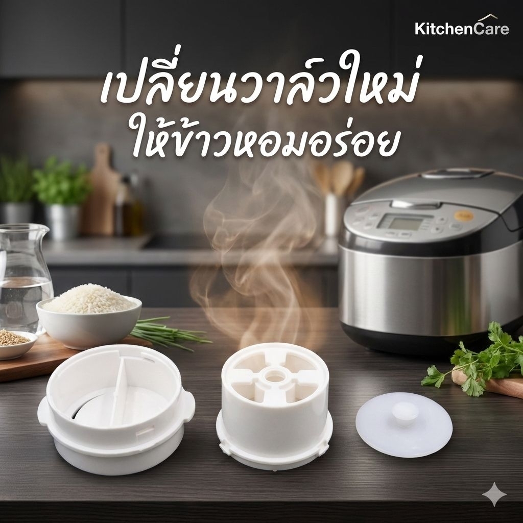 วาล์วหม้อหุงข้าว ฝาระบายไอน้ำ KitchenCare เปลี่ยนแล้วข้าวหอมอร่อย ไม่บูดง่าย อะไหล่หม้อหุงข้าว ฝาจุกระบายลม