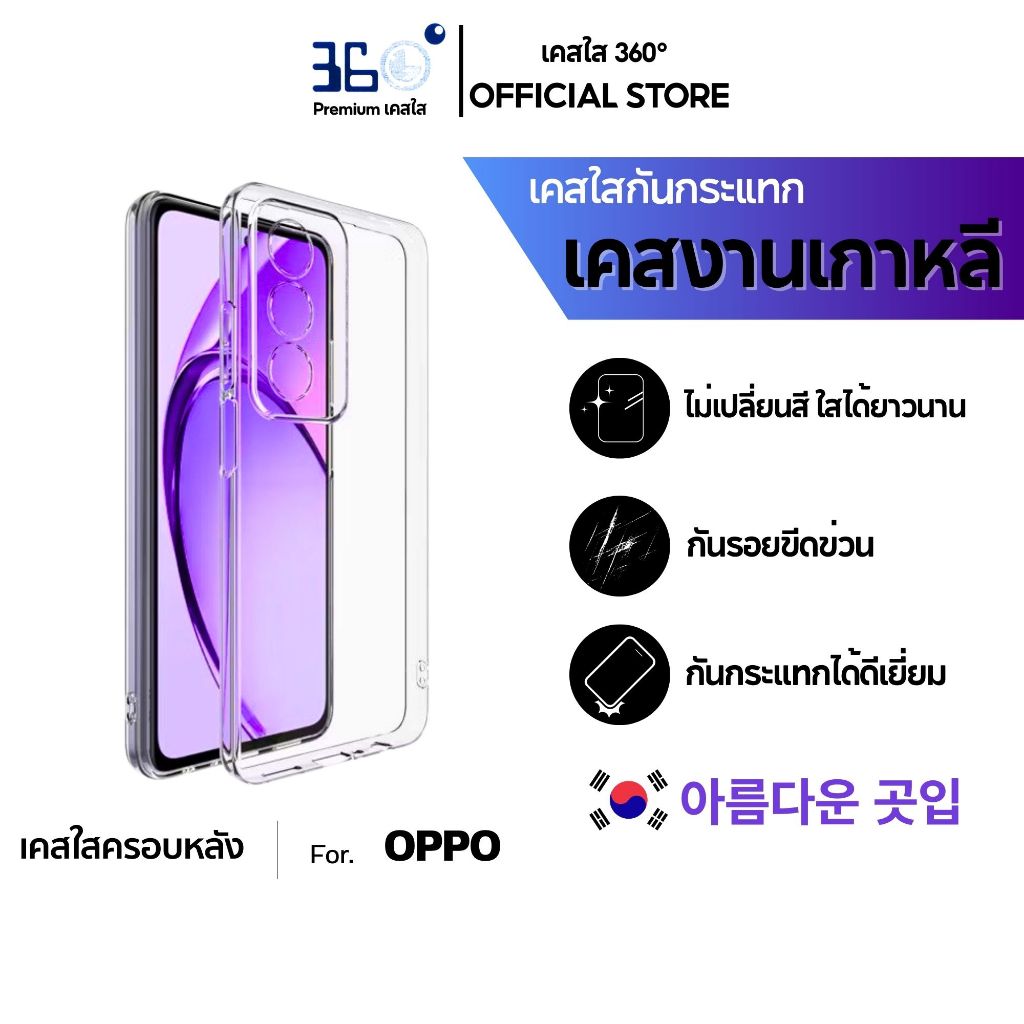 [🇰🇷360°] เคสใสกันกระแทก OPPO 4มุมTPU เคสOPPO a3x a6pro a78 a3pro a78 a3s a3 a79 a18 a17 a60 a16 a15