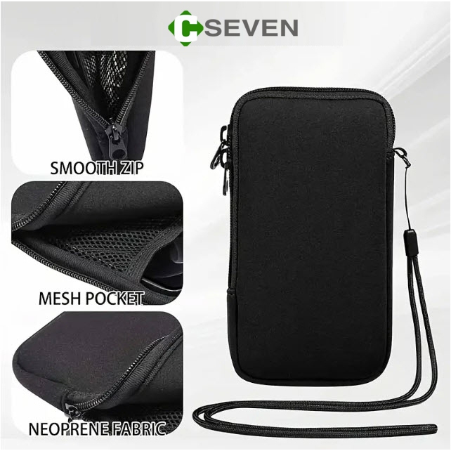 C-SEVEN Soft ซอง ใส่ มือถือ แบ็ตสำรอง สำหรับ มือถือ ซัมซุง ไอโฟน ขนาด 4.5 - 7.2 นิ้ว