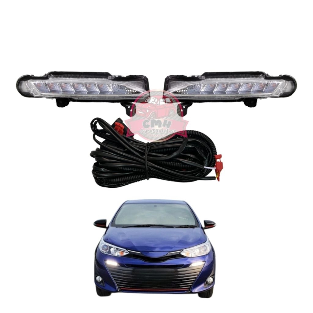 ไฟ เดย์ไลท์ DRL LED แสงขาว TOYOTA YARIS & YARIS ATIV 2017 2018 2019 โตโยต้า ยาริส ยาริส เอทีฟ