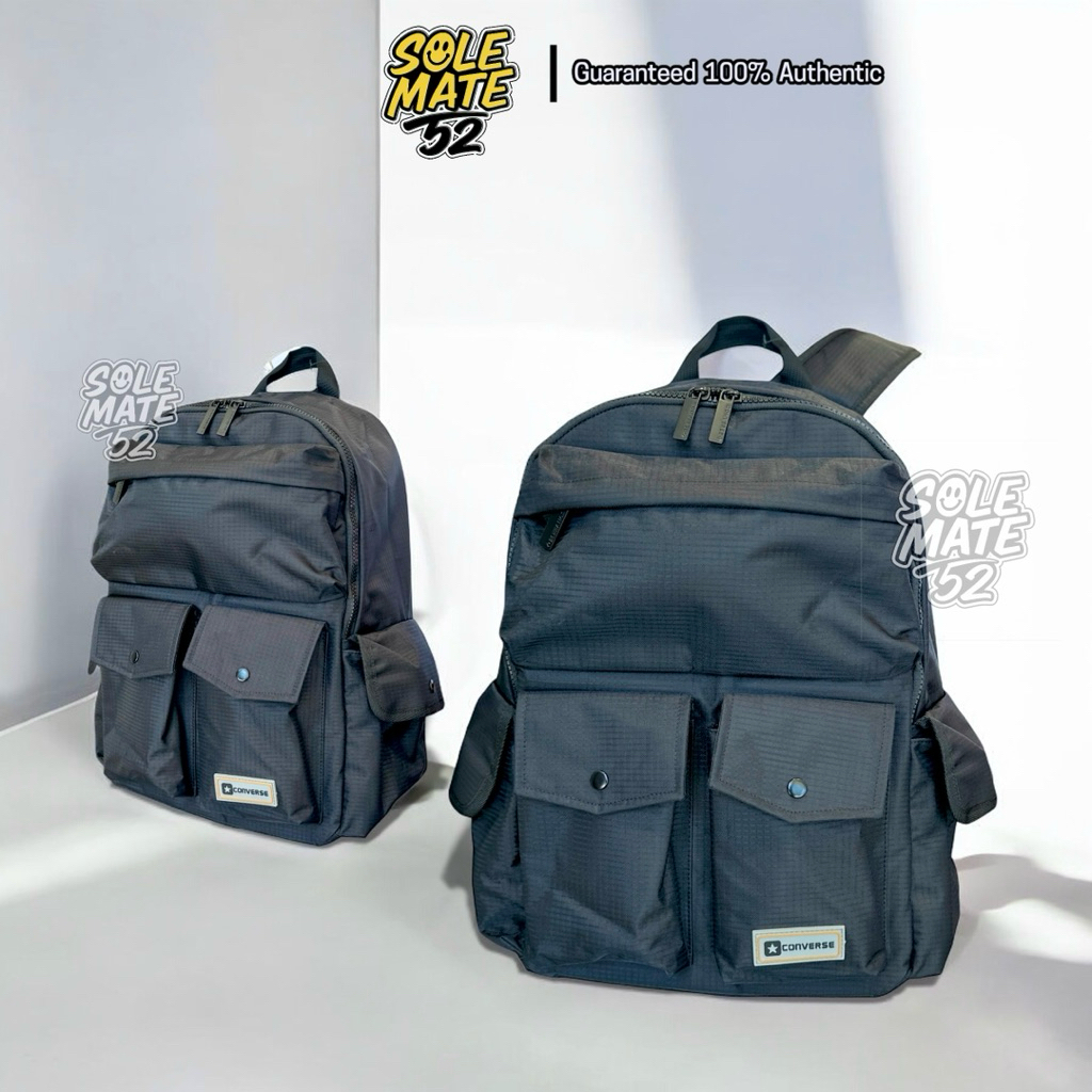 Converse คอนเวิร์ส กระเป๋าเป้ สีดำ ผ้าหนา ใบใหญ่ ช่องเยอะ Backpack รุ่น Joyously สีดำ แท้💯 (มือหนึ่ง