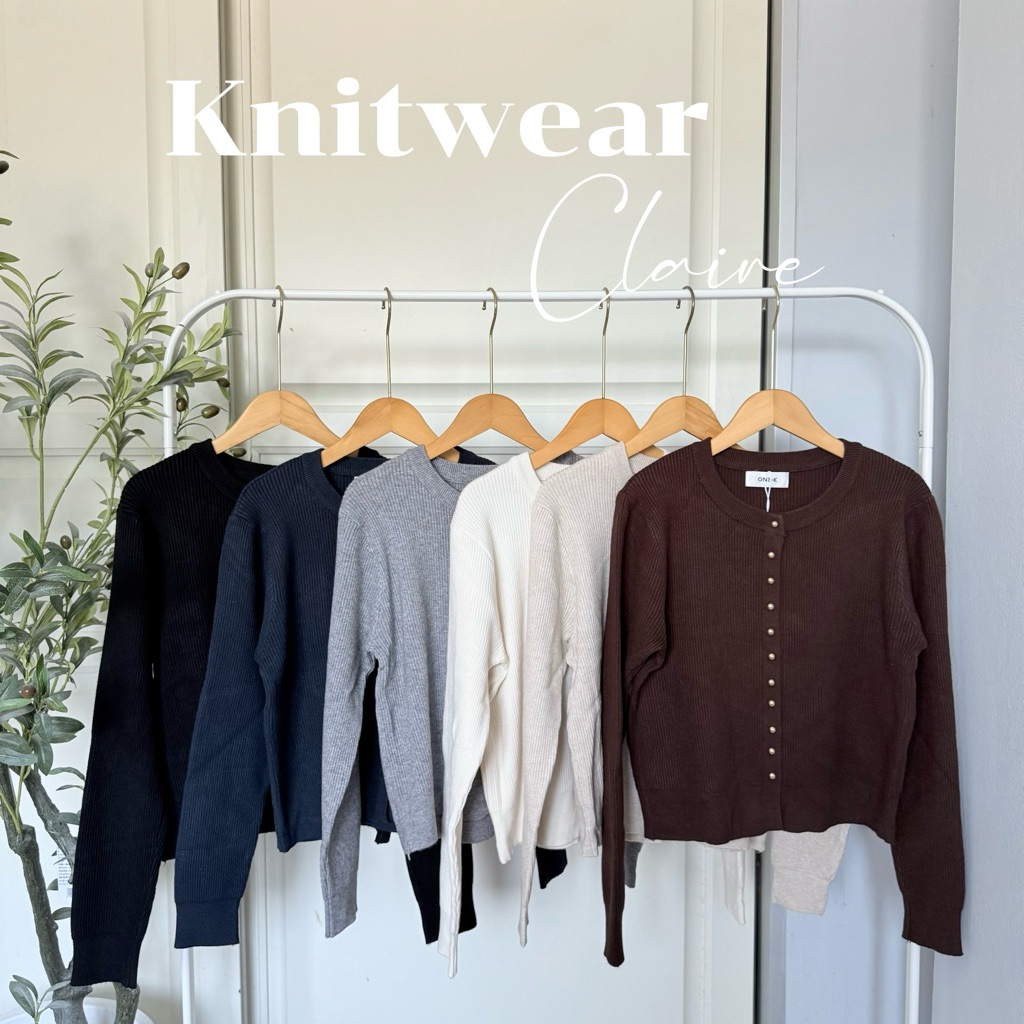 [ป้าย One-K] เสื้อคาร์ดิแกนไหมพรมสไตล์เกาหลี เรียบหรูดูแพงในลุคมินิมอล ดีไซน์เรียบแต่เก๋ ใส่ง่าย เข้ากับทุกลุคผ้าไหมพรม