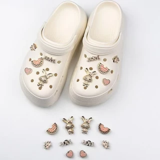 น่ารักแตงโมกระต่ายถ้ำรองเท้า DIY รองเท้าดอกไม้ถอดอุปกรณ์แฟชั่นหลุมรองเท้า DIY อุปกรณ์