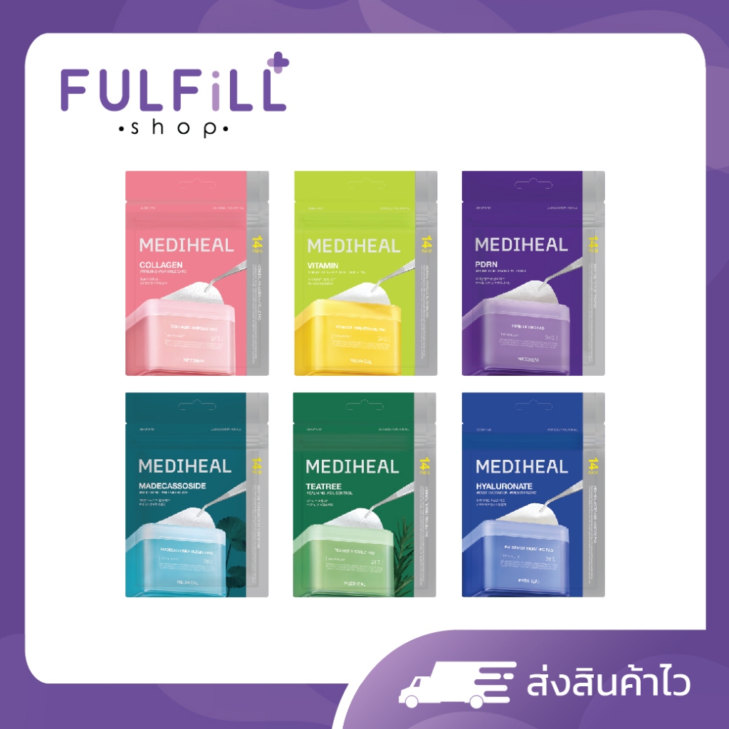 MEDIHEAL Toner Pad Mini Size 14Pad / 6 Type เมดิฮีล โทเนอร์ แพ็ค มินิ ไซส์ มีทั้งหมด 6 แบบ
