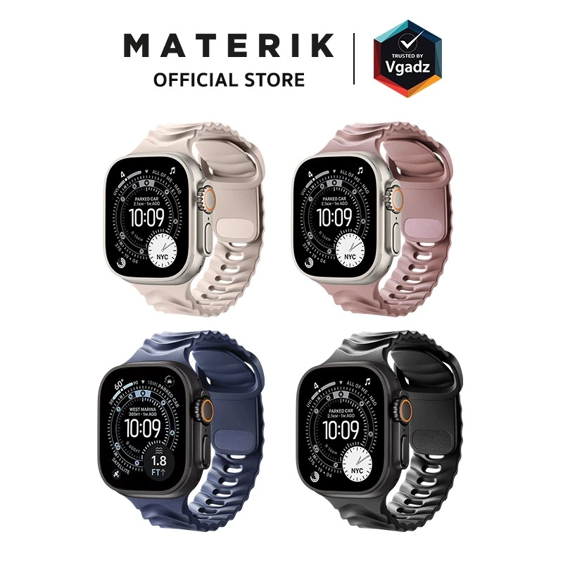 Materik สายนาฬิกาสำหรับ Apple Watch 42(3)/44/45/46/49mm รุ่น FKM Ripple Band