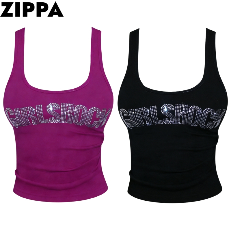 ZIPPA ‘พร้อมส่ง’ FY3595 เสื้อกล้ามมีฟองน้ำในตัว ดีเทลแต่ลายเท่ๆ3สี สไตล์สาวเท่