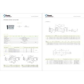 PAMY TN กระบอกลม Twin Rod Pneumatic Cylinder รุ่น TN16 TN20 TN25 TN32 คุณภาพสูง ส่งจากกรุงเทพ