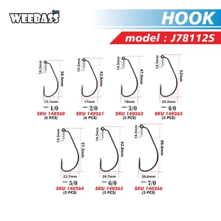 (ตาเบ็ด ตัวเบ็ด ตาเบ็ดเกี่ยวเหยื่อยาง) WEEBASS ตาเบ็ด - รุ่น PK J78112S