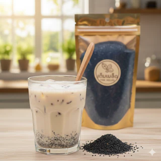 งาดำคั่วบด Ground Roasted Black Sesame ละเอียด มี อย. คั่วเตาถ่าน 100% ตรา เต็มเมล็ด ขนาดถุงละ 100 กรัม พร้อมส่ง