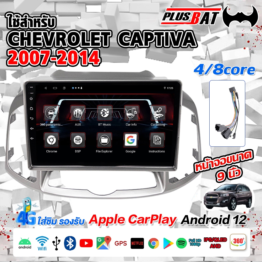 GTR 10นิ้วจอแอนดรอย ใช้สำหรับ Chevrolet Captiva 12-18 จอ android ติดรถยนต์ พร้อม WIFI, GPS, YouTube