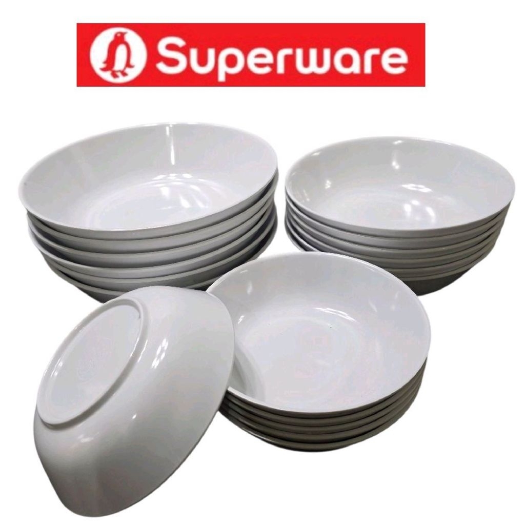 ชุดชามเมลามีน 7.5 นิ้ว 6 ใบ ลายบลูมมิ่งบลู เกรดเอ Superware ตรานกเพนกวิน ชามแกง ชามก๋วยเตี๋ยว