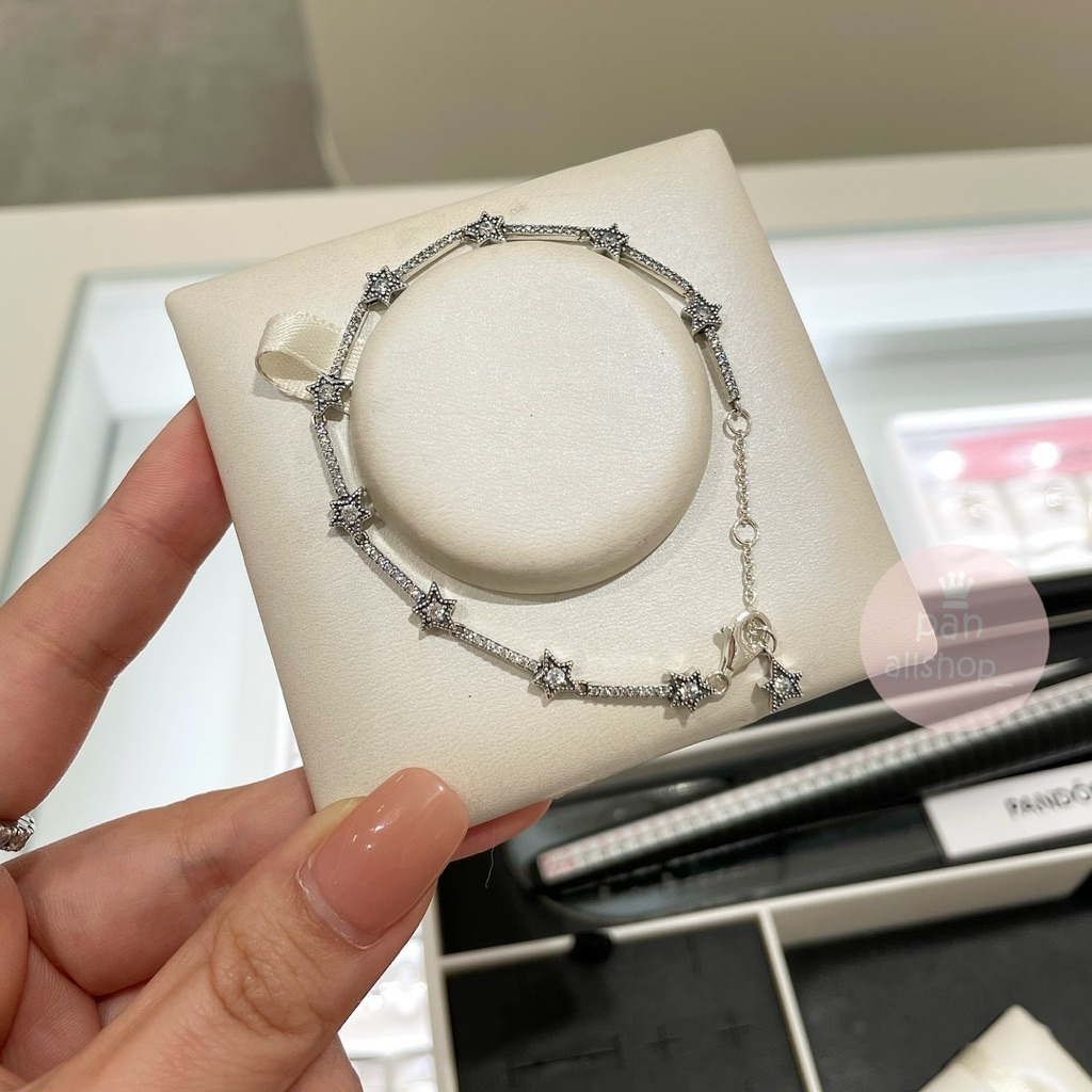 (ของแท้100%) Pandora Silver​ Bracelet​ ข้อมือเพชรดาว