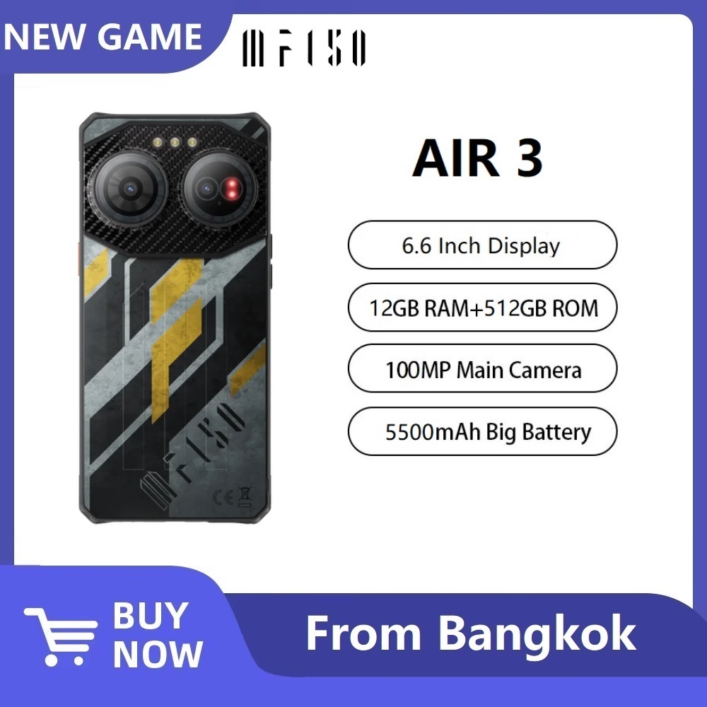 IIIF150 Air3 สมาร์ทโฟนทนทาน 12GB+512GB กล้อง 100MP ระบบปฏิบัติการ Android 14 G96
