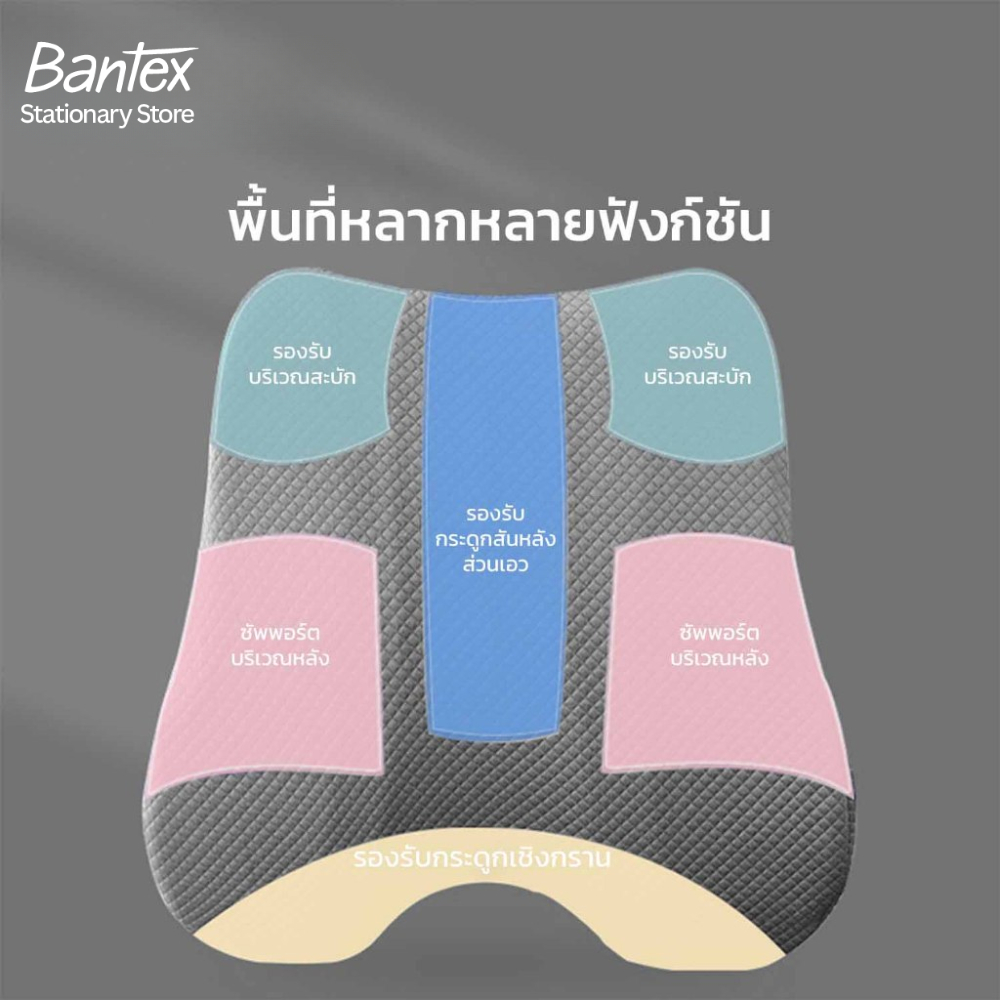 Deli เบาะรองนั่ง เบาะรองหลัง รองรับสรีระ เพื่อสุขภาพ ทรงสูง นั่งสบาย ลดอาการปวดเมื่อย Cushion