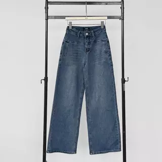 Atipashop - Poise Straight Jeans (#AA6007) กางเกงยีนส์ขายาวผ้ายืด ทรงกระบอกกลาง