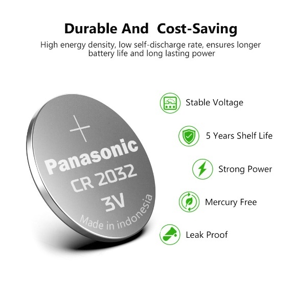 ของแท้ CR2032 ถ่านกระดุม Panasonic รุ่น CR2032 / CR2025 / CR2016 / 3V Lithium Battery พร้อมส่ง (1 Pack มี 5 pcs) - รูปที่ 6