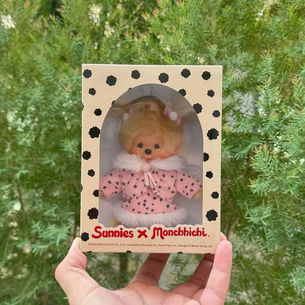 (พร้อมส่ง💥🛵แมสได้)พวงกุญแจคอลเลกชั่น Sunnie X Monchhichi ลุคคุณหนูห่มเฟอร์แฟชั่่นสุดๆ