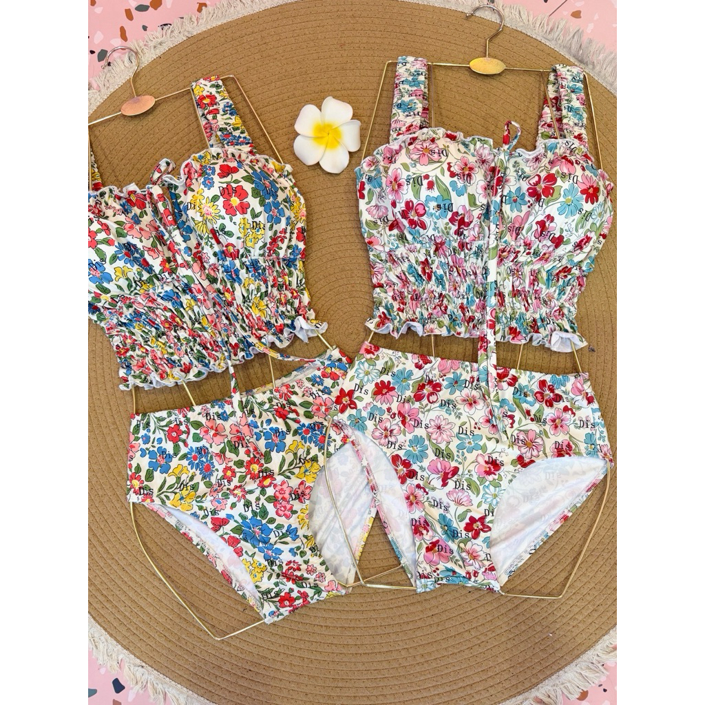 [Dissummer] ชุดว่ายน้ำเซต 3 ชิ้นงานตัด Rose