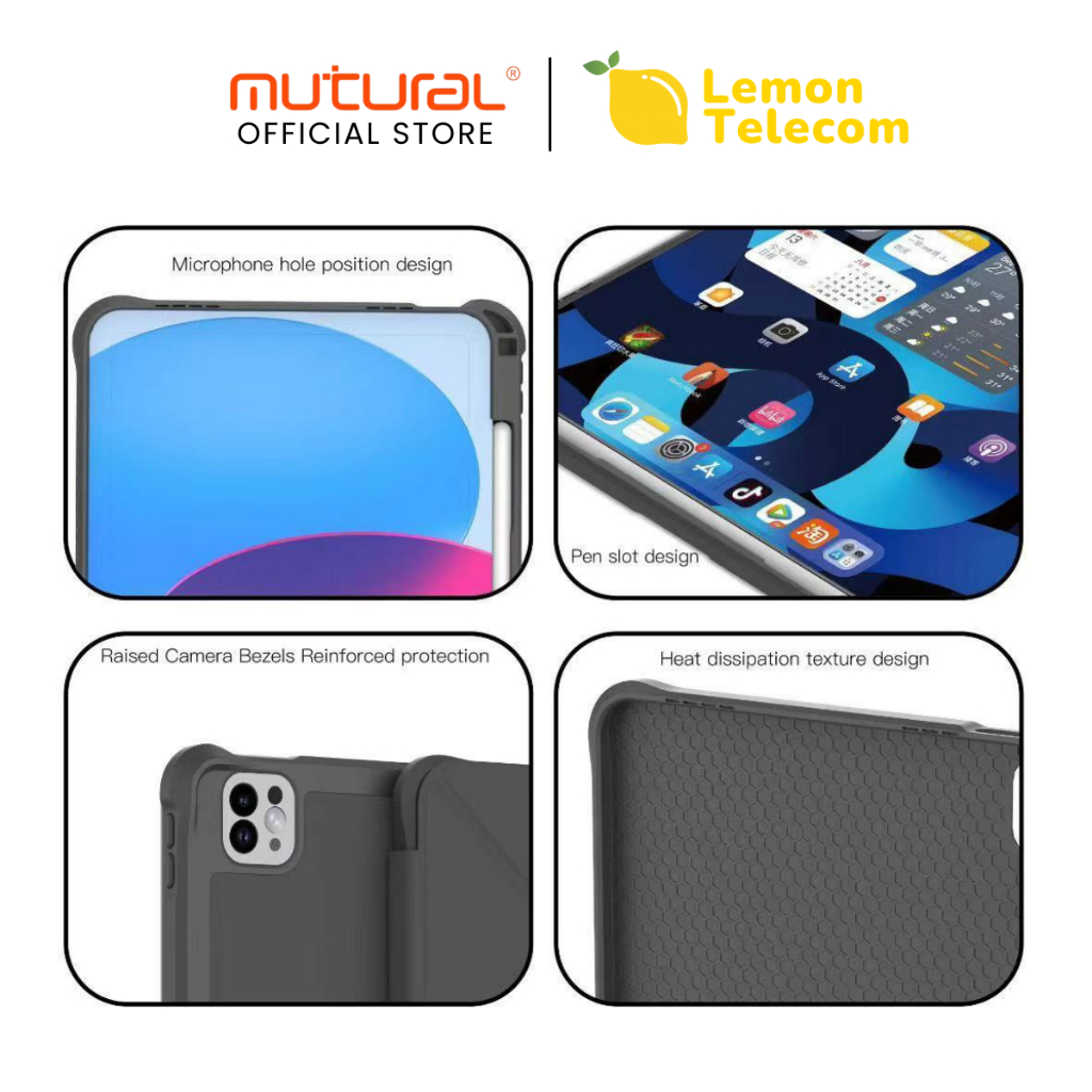 Mutural รุ่น Plaid series เคสไอแพดรุ่นใหม่กันกระแทกวางพับปรับระดับพร้อมกริป ใช้สำหรับ iPad Air4,5,6,7 / iPad Gen 10,11 ราคา ถูกที่สุด ดีลบีเคเค แกลเลอรีภาพที่ 5