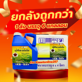 ยกลัง 6 แกลลอน กลูโฟซิเนต-แอมโมเนียม 4 ลิตร(น้ำสีฟ้า)