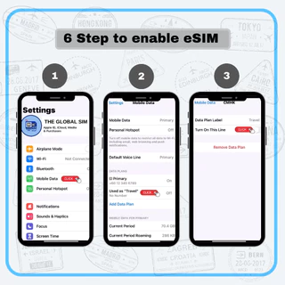 【The Global SIM】eSIM Thailand ซิมไทย 3-30 Days 4G/5G Max speed Data (Total) | Unlimited + Call