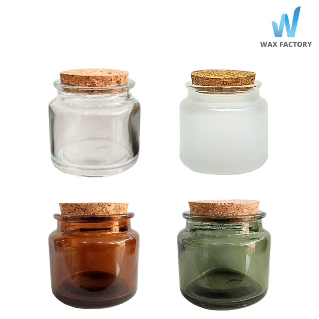 ขวดโหลใส่เทียนหอมพร้อมฝาไม้คอร์ก Cork Jar 100 ML