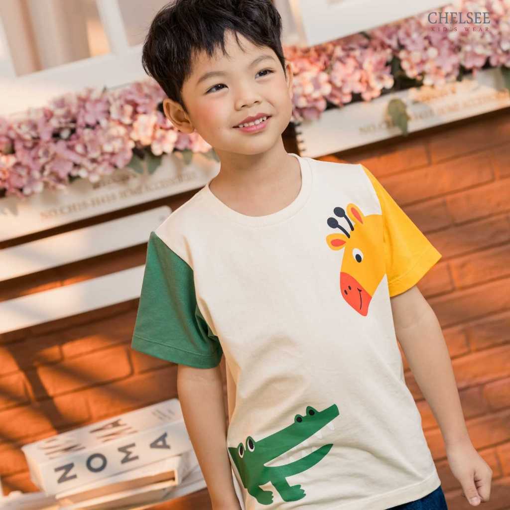 Chelsee เสื้อยืดคอกลม แขนสั้น ลายยีราฟ จระเข้ น่ารักมากแม่ ผ้า 100% Cotton เด็กผู้ชาย อายุ 1.5-10 ปี  รุ่น 128233
