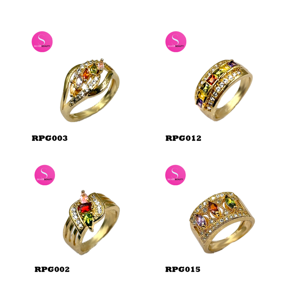 4ลาย จำนวนจำกัดแหวนมณีล้อมเพชร มีหลายแบบสวยๆ แฟชั่นเรียบง่ายใส่ได้ทังผู้หญิง และผู้ชาย