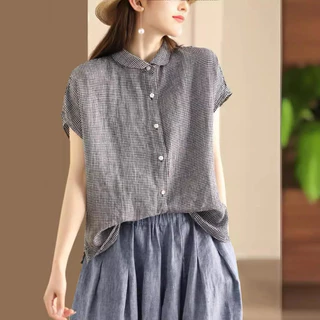 [พร้อมส่ง] เสื้อคอบัว แขนล้ำ S M L เสื้อสไตล์ญี่ปุ่น มินิมอล มูจิ ผ้าสาลู 2 ชั้น Herbie style