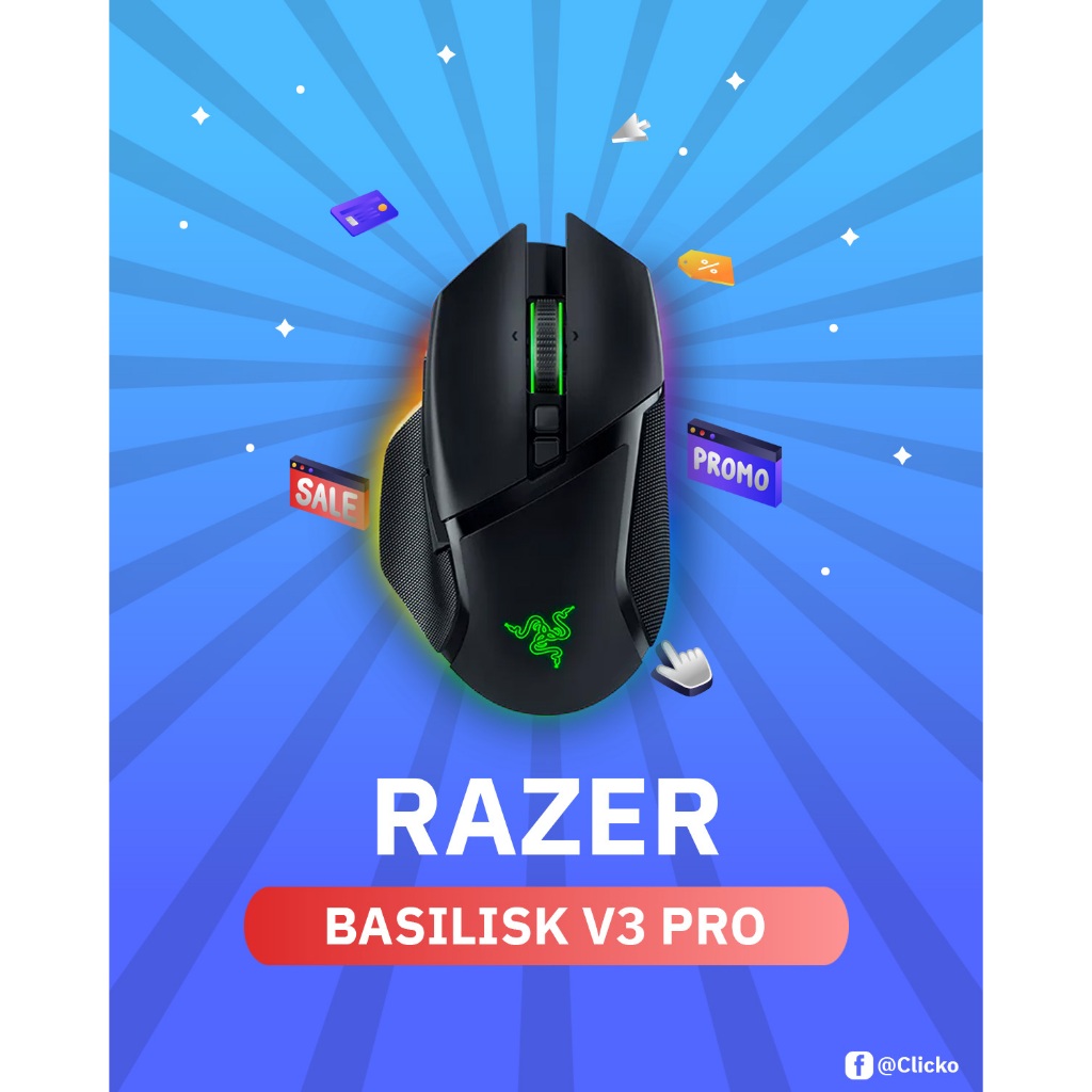 (ของเเท้)(มือ1) RAZER BASILISK V3 PRO