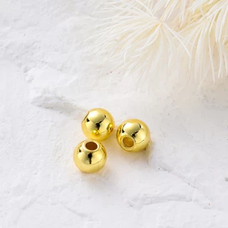 100 ชิ้น ลูกปัดทองแดง ชุบทอง 18K สําหรับสร้อยข้อมือ DIYลูกปัด 2/2.5/3/4/5/6/8mm