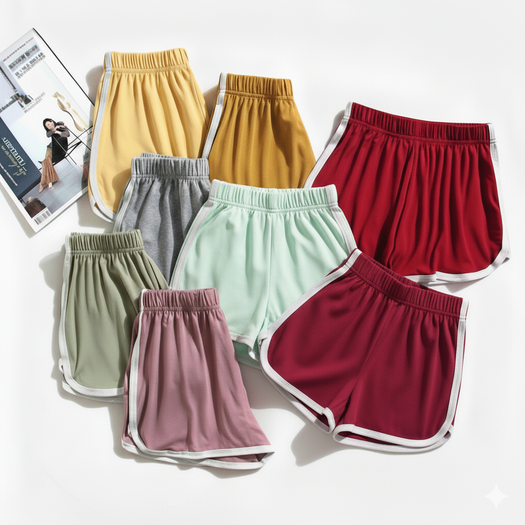 กางเกงลำลอง ขาสั้นผู้หญิง สีสันสดใส ส่วมใส่สบาย ใส่เล่น ใส่นอน มีหลายสี