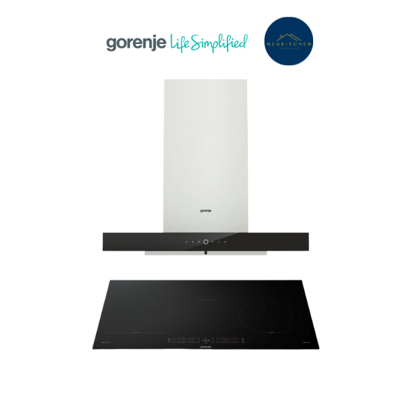 Gorenje ชุดเซ็ต เครื่องดูดควันติดผนัง+เตาแม่เหล็กไฟฟ้า WHT94AXGB+GI8432BSCWF