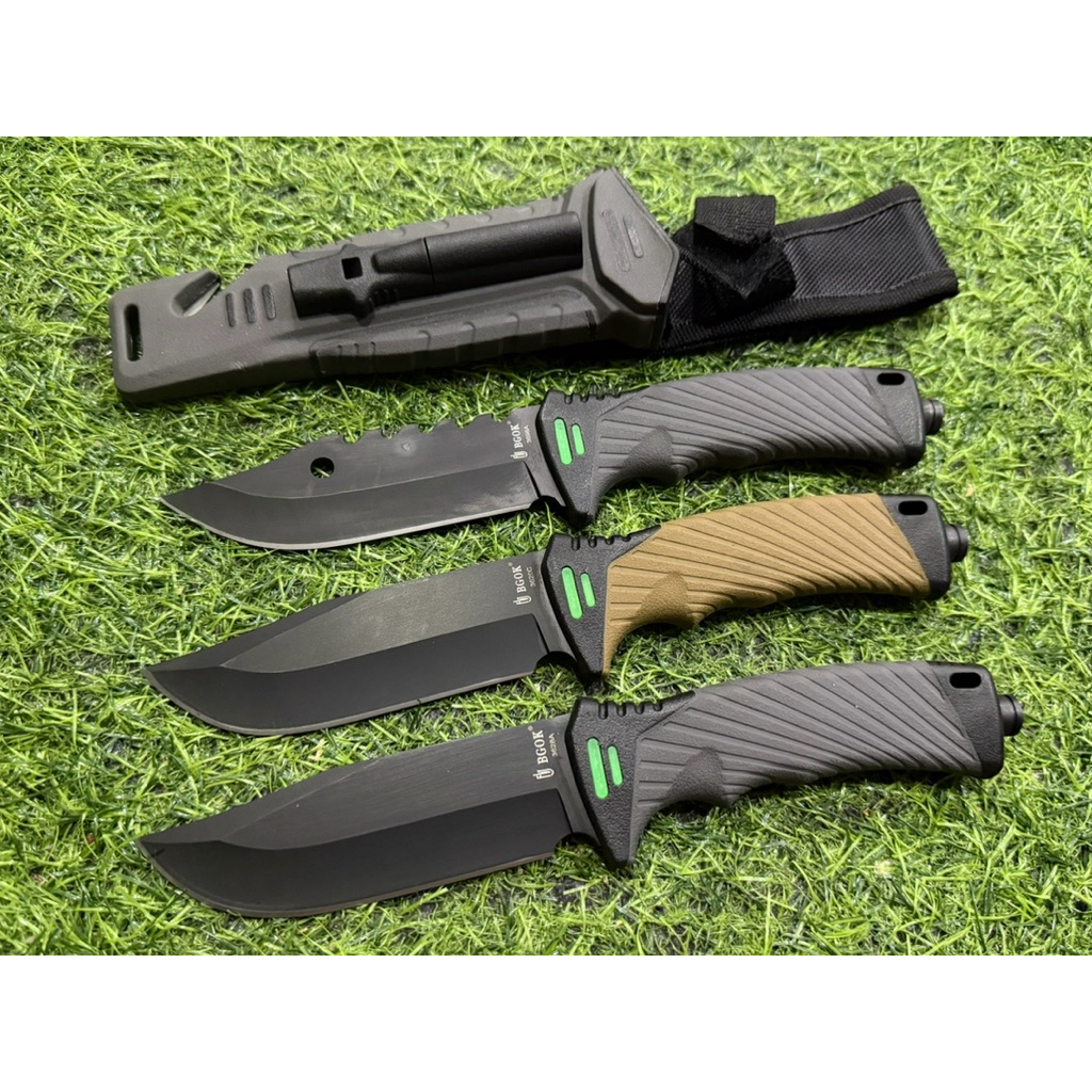 มีดพกBGOK พร้อมแท่งจุดไฟ ที่ลับมีด ในตัว