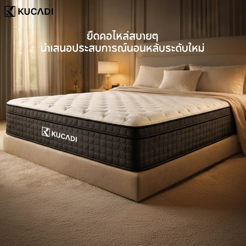 KUCADI ที่นอน 3ฟุต ที่นอนสปริง ผ้าไหมไอซ์ นุ่มเด้งนอนสบาย สปริงพรีเมี่ยม รองรับสรีระ ระบายอากาศได้ดี